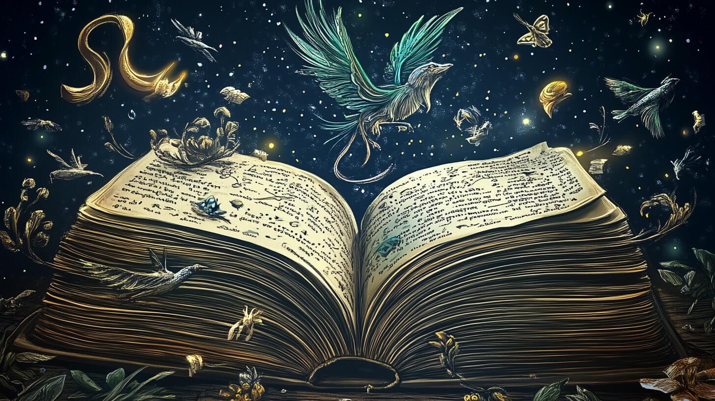 book with fantasy animals